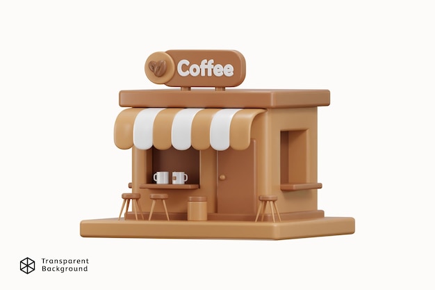 3D-Vektorillustration des Kaffeehauses