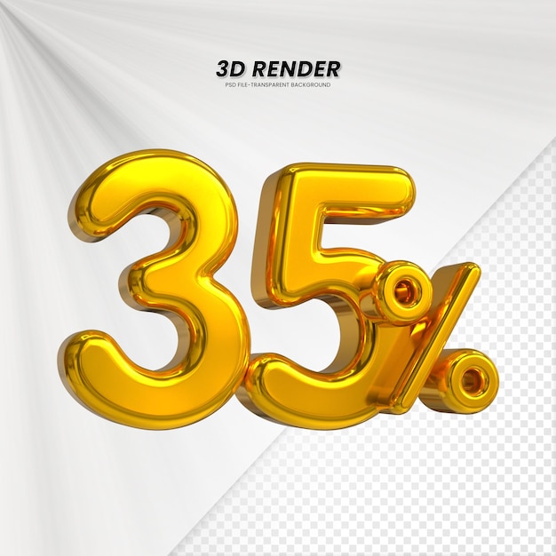 3d vendite sconto prezzo tag 3d rendering per la composizione 35 per cento