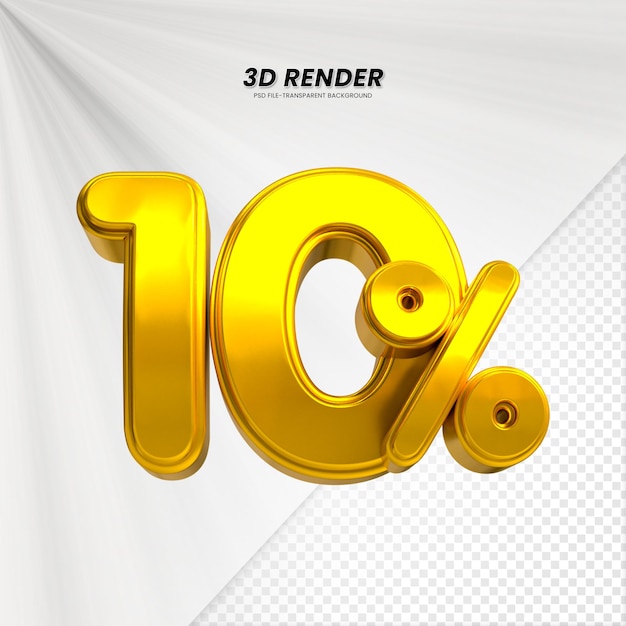 3d ventas descuento etiqueta de precio 3d renderización para la composición 10 por ciento concepto de número