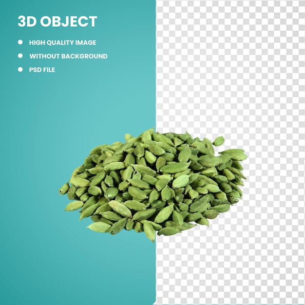 PSD 3d verdadero cardamomo cocina india cardamomo negro especias