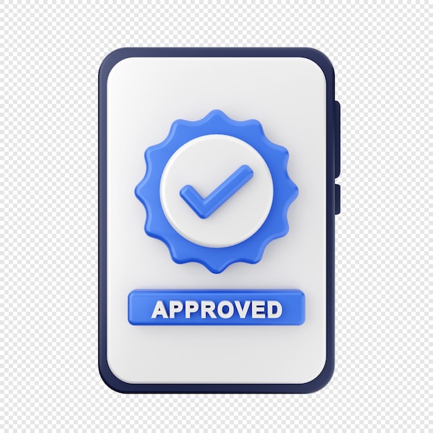 3d verification icon illustration render