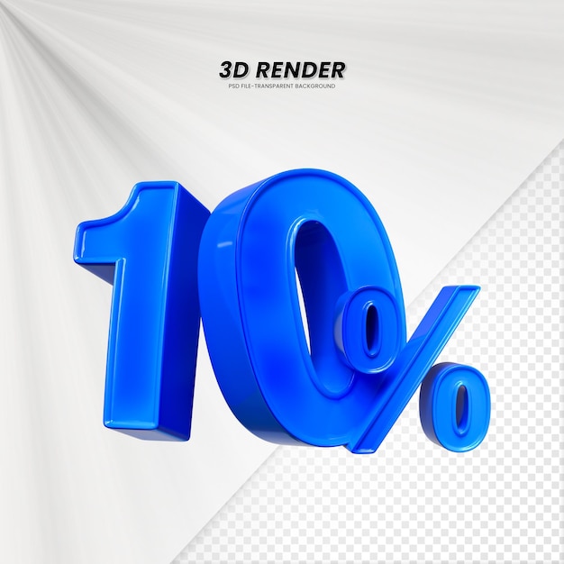 3D-Verkäufe Rabatt-Preis-Tag 3D-Rendering für die Zusammensetzung 10 Prozent Zahl Konzept
