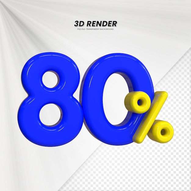 3D-Verkaufs-Abschlag-Preis-Tag 3D-Rendering für die Zusammensetzung 80 Prozent