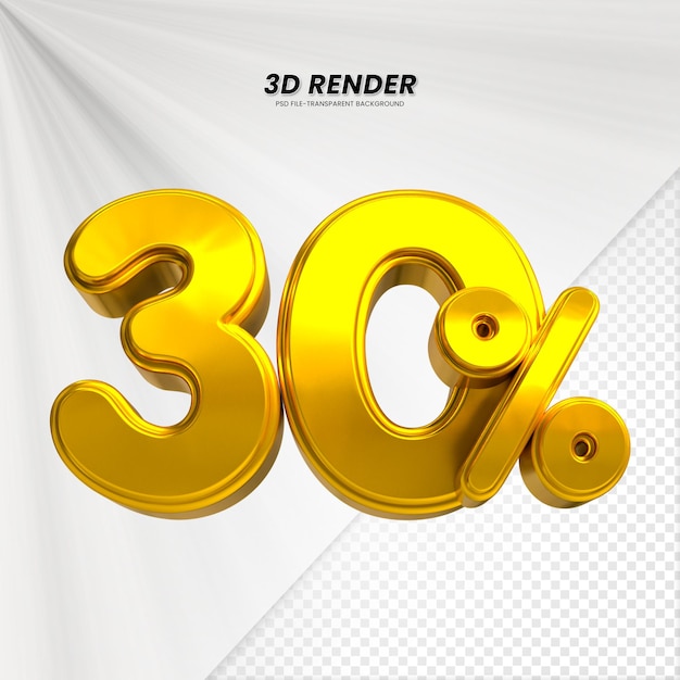 3D-Verkaufs-Abzug-Preis-Tag 3D-Rendering für die Zusammensetzung 30 Prozent Zahl Konzept