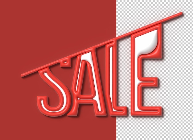 3D-Verkaufsbeschriftung Typografischer transparenter Psd
