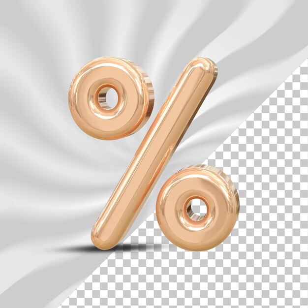 3D-Verkaufsrabatt-Prozentsatzzeichen-Preisschild für Rabattverkaufsförderungskonzept durch 3D-Rendering