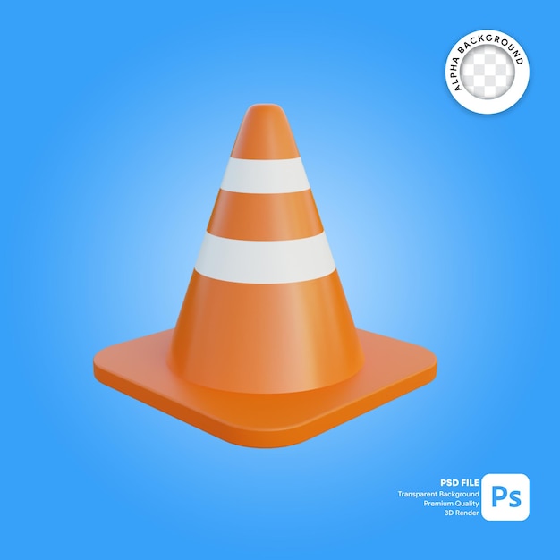 3D-Verkehrskegel einfaches Objekt