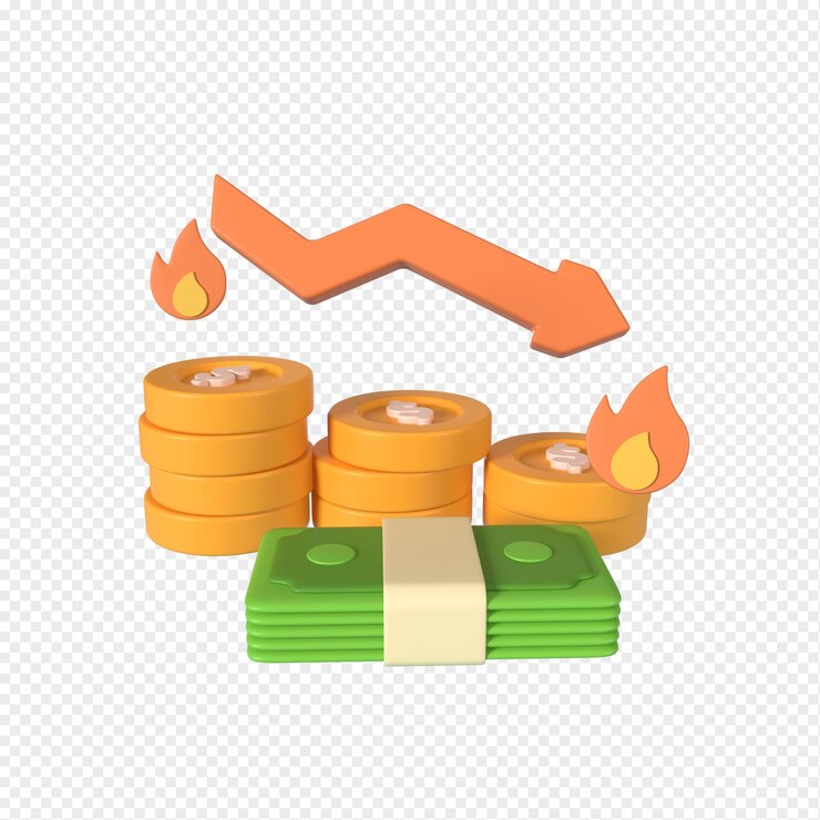 PSD 3d-vermögenswerte geld-inflation-symbol mit durchsichtigem hintergrund
