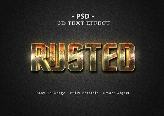 3d verrostete textstil-effektschablone