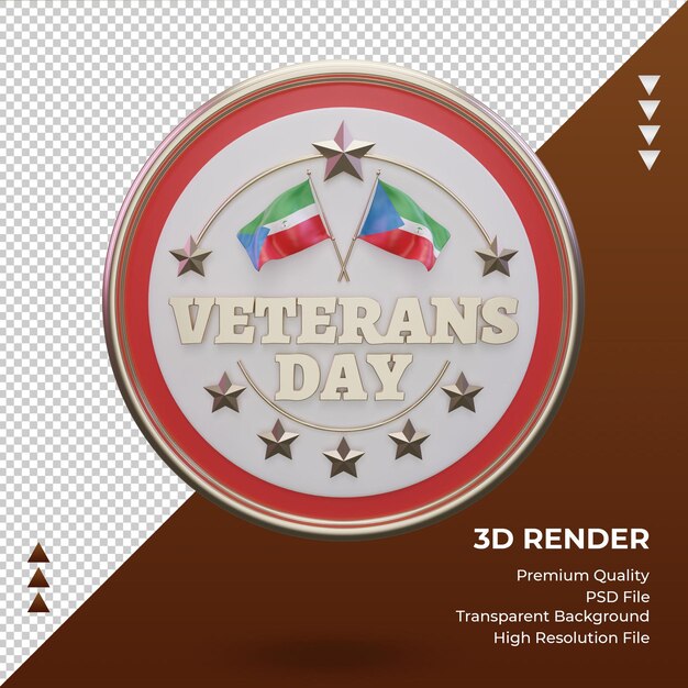 PSD 3d-veteranentag äquatorialguinea mit vorderansicht