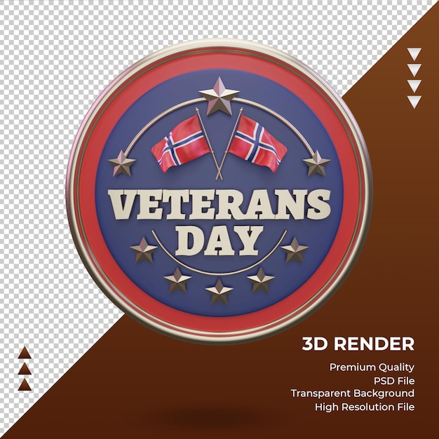 PSD 3d-veteranentag norwegen, der die vorderansicht wiedergibt