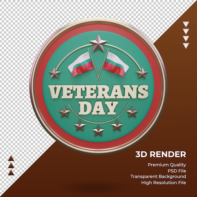 PSD 3d veterans day bulgarie rendu vue de face