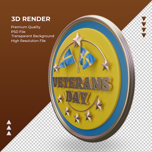 3d veterans day suécia renderizando a vista direita