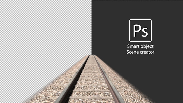 PSD 3d, vía de tren, aislado