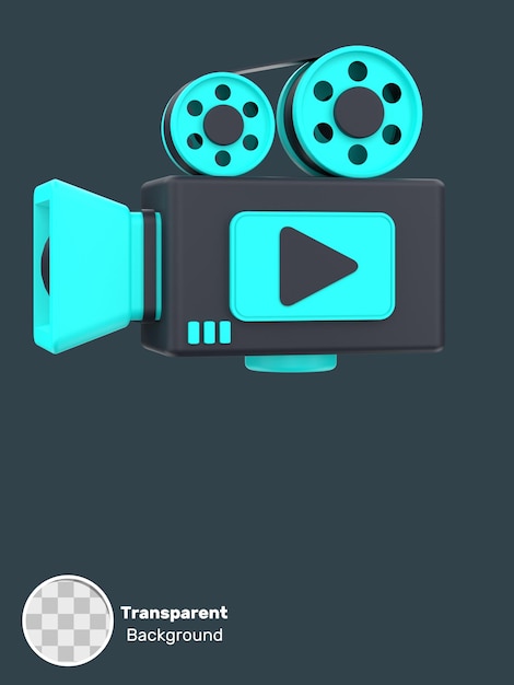 PSD 3d-videorecorder für videomarketing-objekt auf transparentem hintergrund, transparenter hintergrund