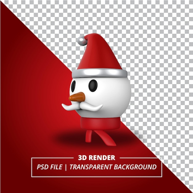 PSD 3d, vieux, bonhomme de neige, tête, rendu, sur, transparent, fond