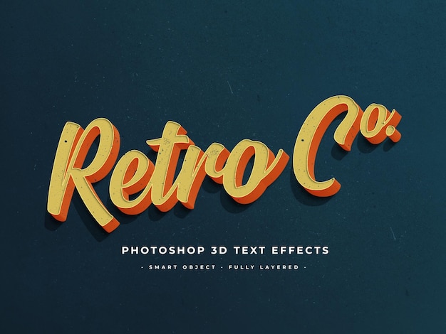 3d-Vintage-bearbeitbare Texteffekte