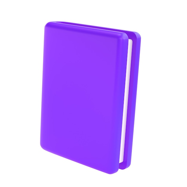 3d violet mignon bloc-notes vide livre papeterie pour l'école isolé transparent png Simple render