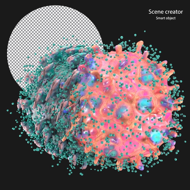 3d-viren, die zusammenviren verschmelzen, mutieren das corona-virus