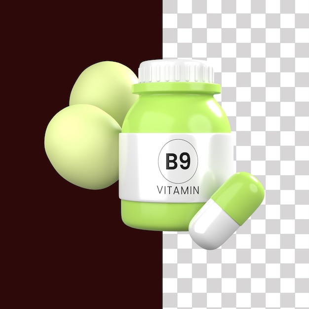 3D-Vitamin-B9-Bild