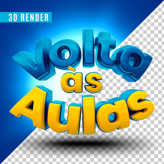 PSD 3d volta às aulas para composição escola 3d