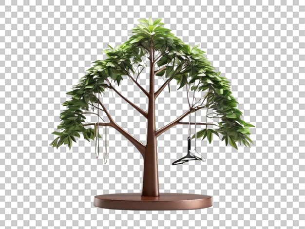 PSD 3d von hanger tree auf wight hintergrund