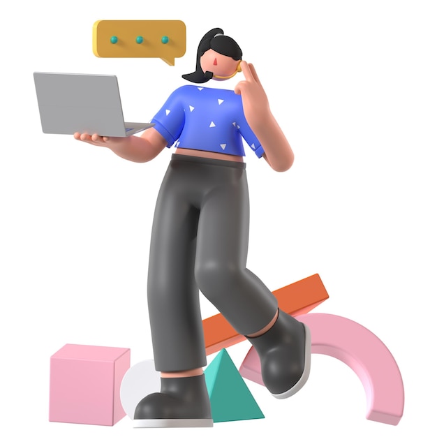 3D-Vorstellung der Kommunikation im Kundenservice-Netzwerk