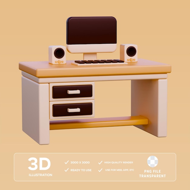 3D-Vorstellung des PSD-Studientisches