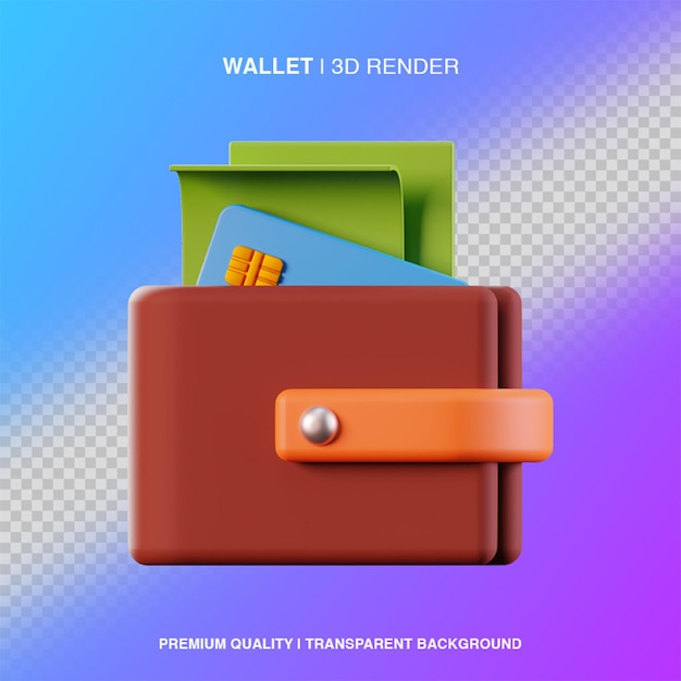 3D-Wallet-Illustration isoliert Illustration