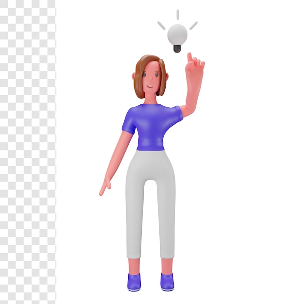 3d Waman, der eine Idee hat