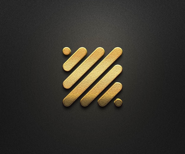 PSD 3d-wandgold-logo-attrappe