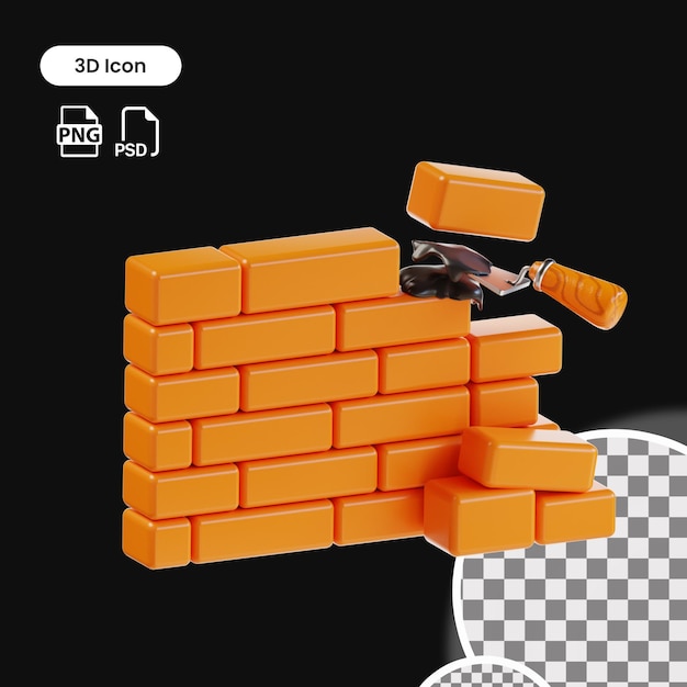 3D-Wandpflaster-Icon-Premium-PSD
