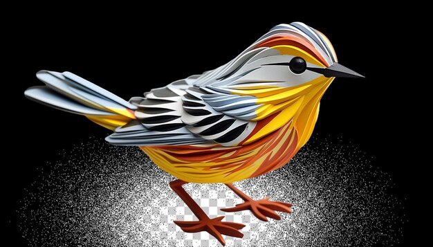 PSD 3d warbler png transparente y también