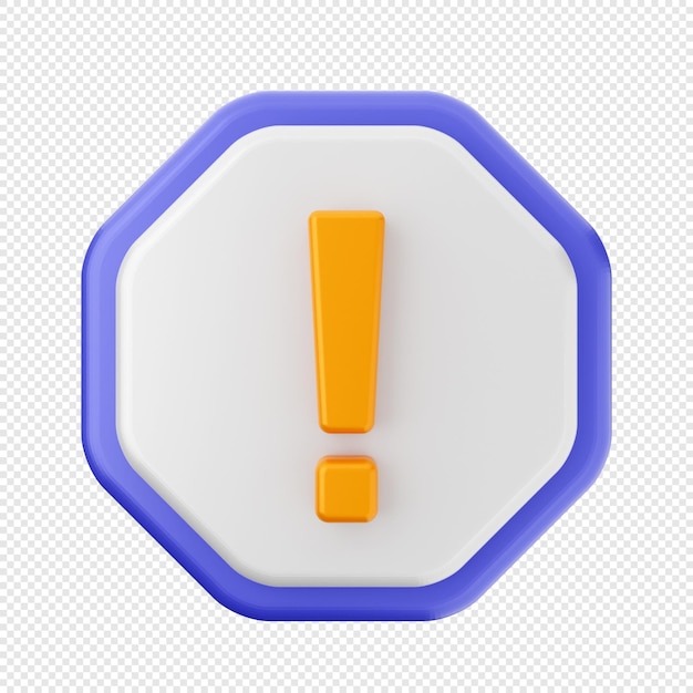 3D-Warnung Warnschild Ikonen Illustration render