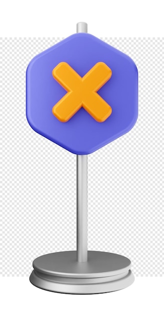 3D-Warnung Warnschild Ikonen Illustration render