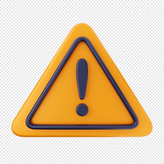 3D-Warnung Warnschild Ikonen Illustration render