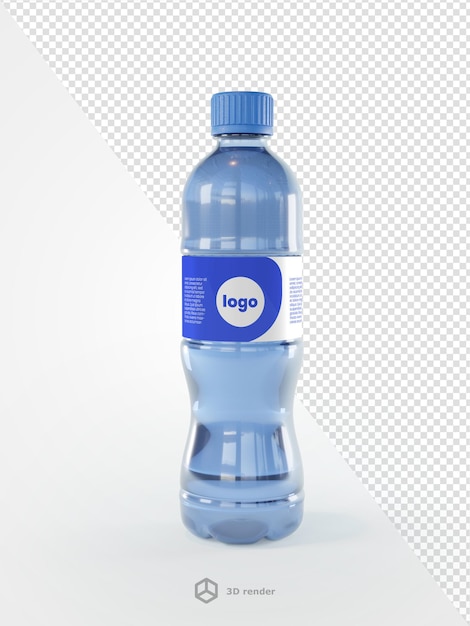 PSD 3d-wasserflasche mit etikettenmodell