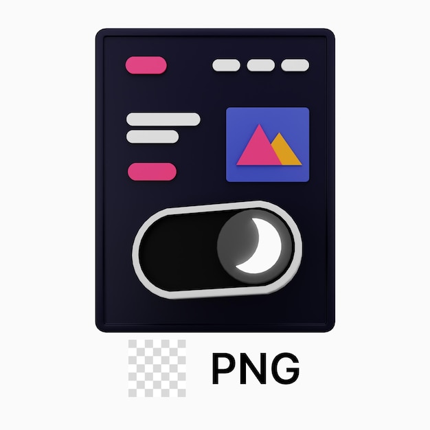 3d web programming dark mode illustration