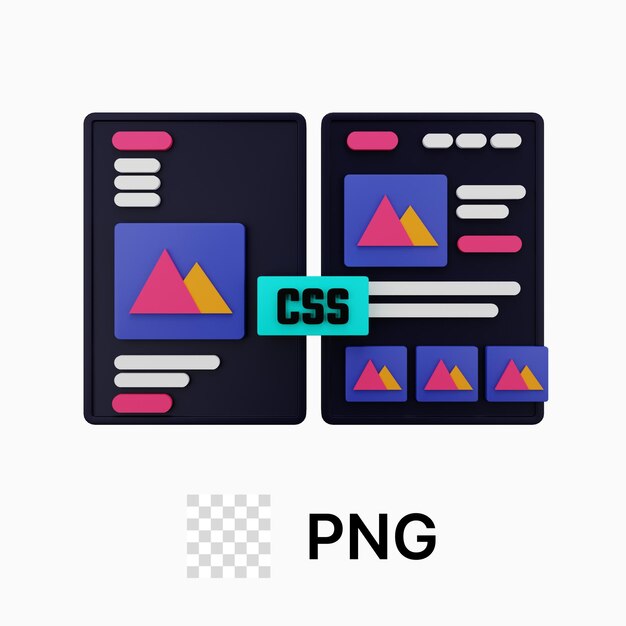 PSD 3d-webprogrammierungs-styling-illustration