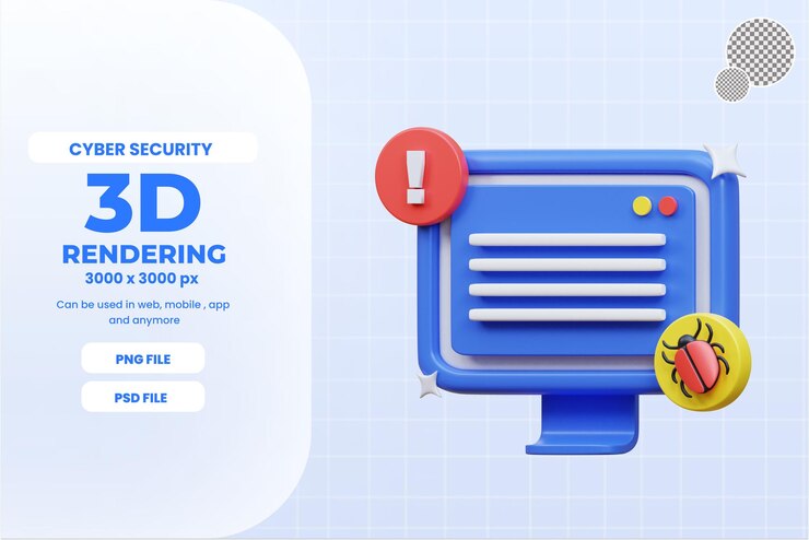 PSD 3d website bug defected icon illustration premium psd