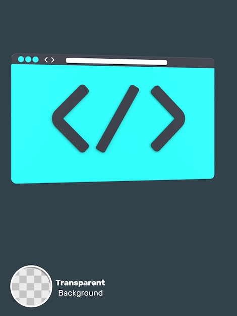3D-Website und Codierung für Web-Codierung, transparenter Hintergrund