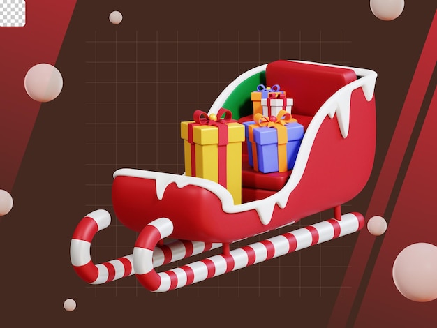 3D-Weihnachts-Icon-Pack Weihnachtsschlitten