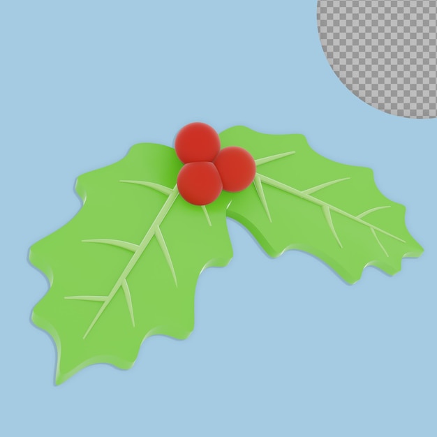 3D-Weihnachtsdekorationsblatt-Rendering-Design isoliert