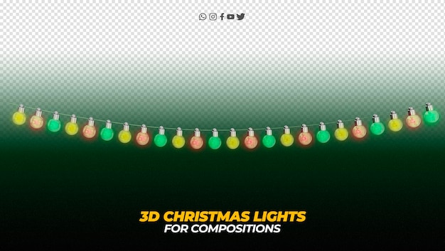 3d-weihnachtselemente für anzeigenkompositionen in sozialen medien