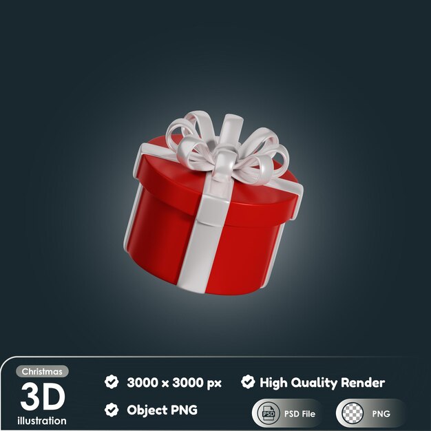 3d-weihnachtsgeschenkbox