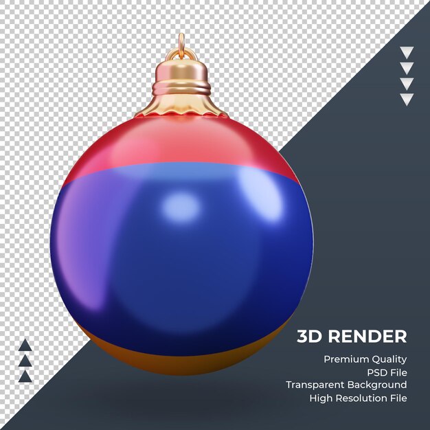 3D Weihnachtskugel Armenien Flagge Rendering Vorderansicht