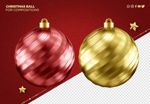 3D-Weihnachtskugel für Weihnachtsdekoration
