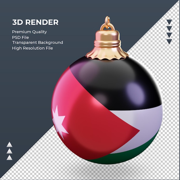 3d weihnachtskugel jordanien flagge rendern rechte ansicht