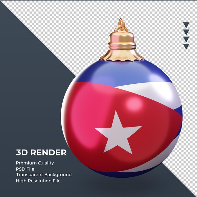 3D Weihnachtskugel Kuba Flagge Rendering linke Ansicht