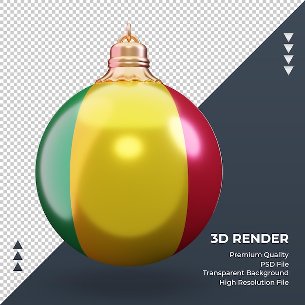 PSD 3d weihnachtskugel mali flagge rendering vorderansicht